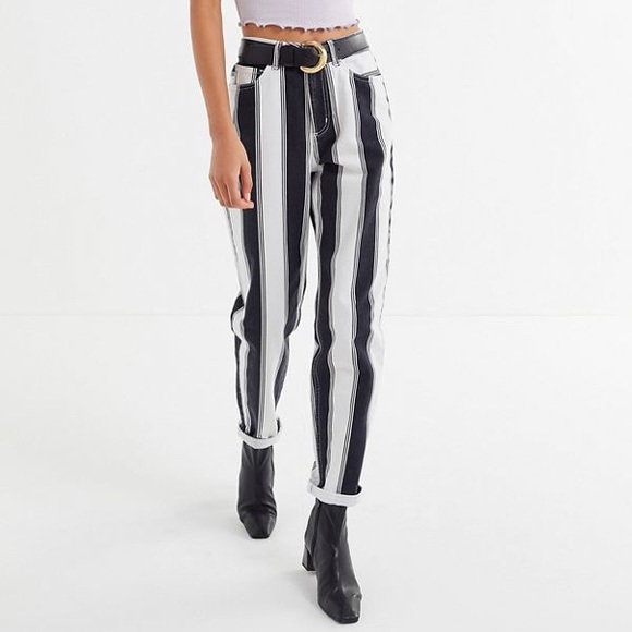Urban Outfitters BDG High Rise Striped Mom Jeans - Picture 1 of 5